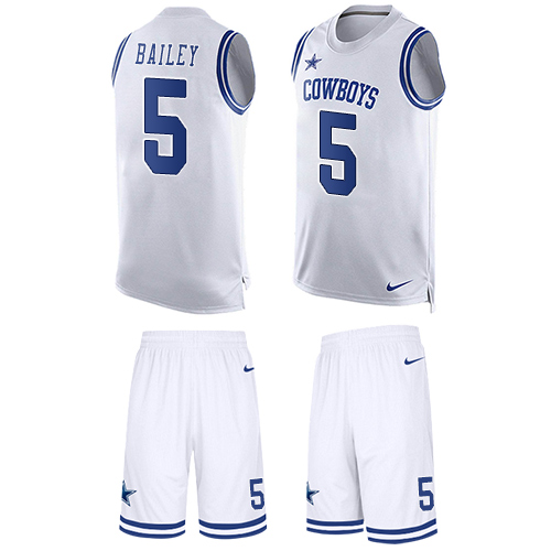 Nike Cowboys #5 Dan Bailey White Men's Stitched NFL Limited Tank Top Suit Jersey - Click Image to Close